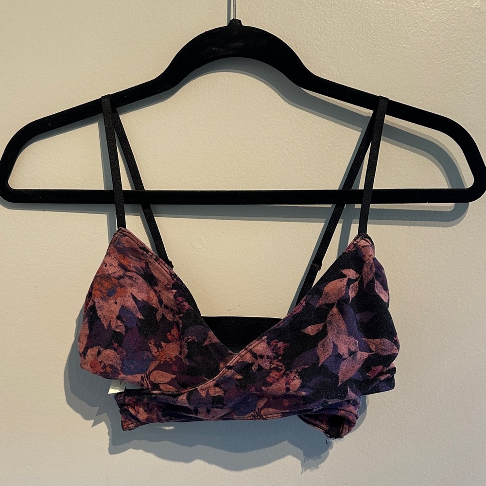 🌸Free People Purple Floral Bra